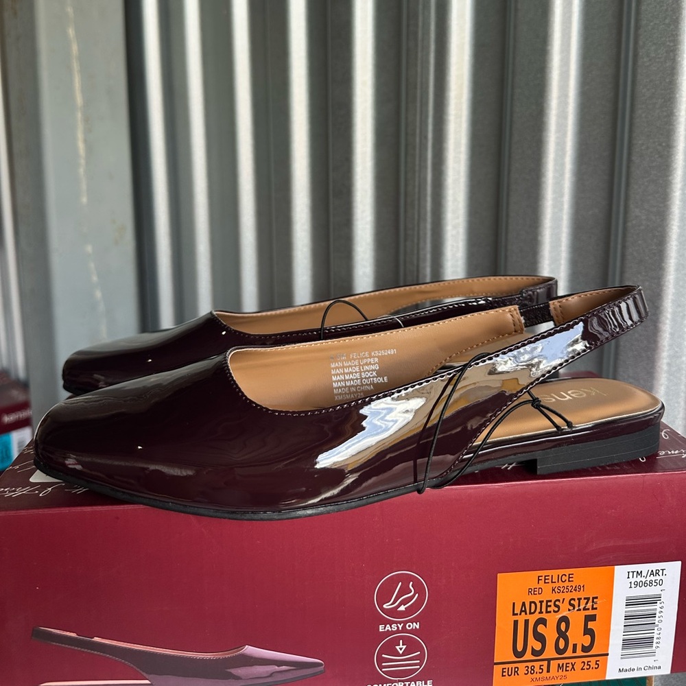 Elegant Burgundy Slingback Flats Kensie- Size 8.5W